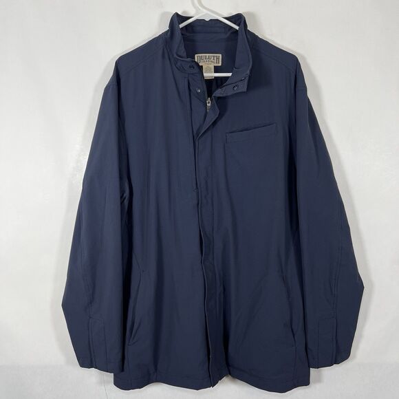 Duluth Trading Co Full Zip Nylon Jacket Mens Size Large Navy Blue Mesh Lined - Picture 1 of 14